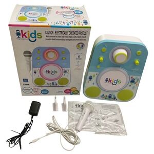 Singing Machine Kids Mood Bluetooth Karaoke System Blue SMK250 LED Light Speaker
